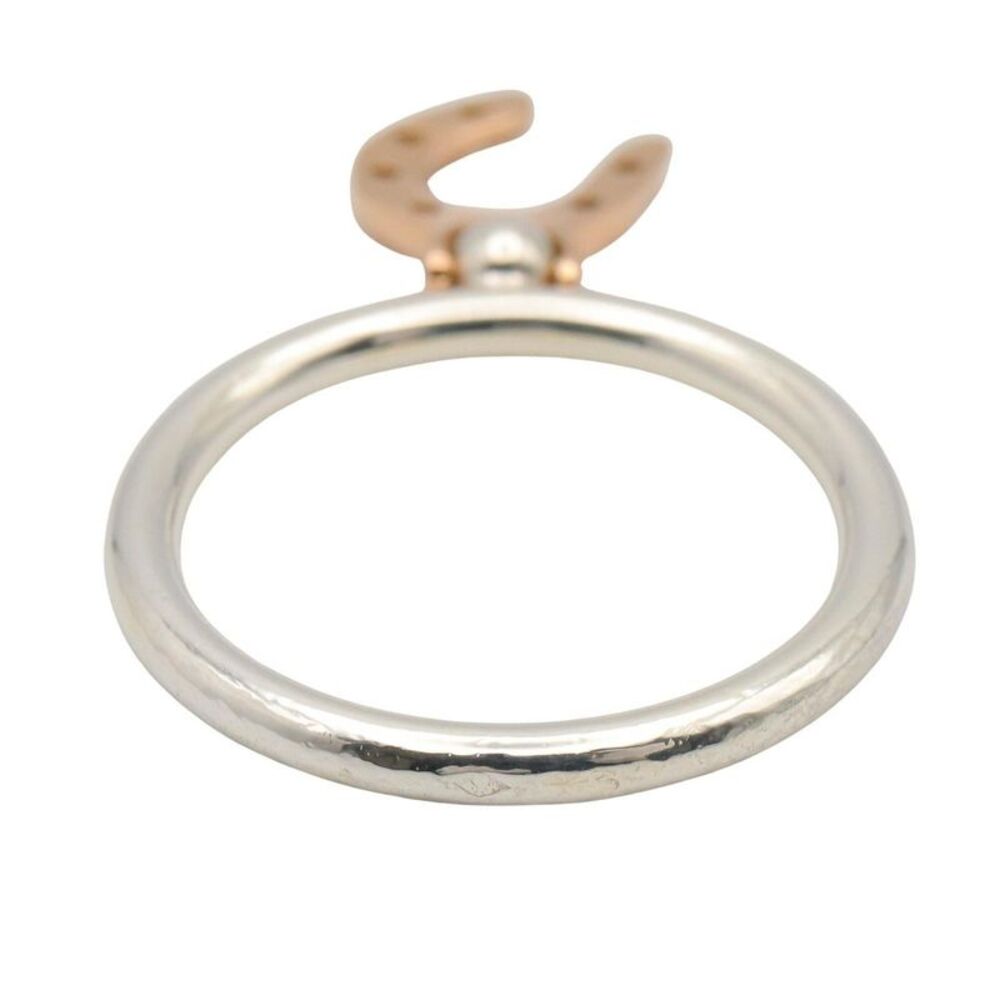 Hermes Horseshoe Ring K18PG Pink Gold Silver925 - Picture 2 of 7